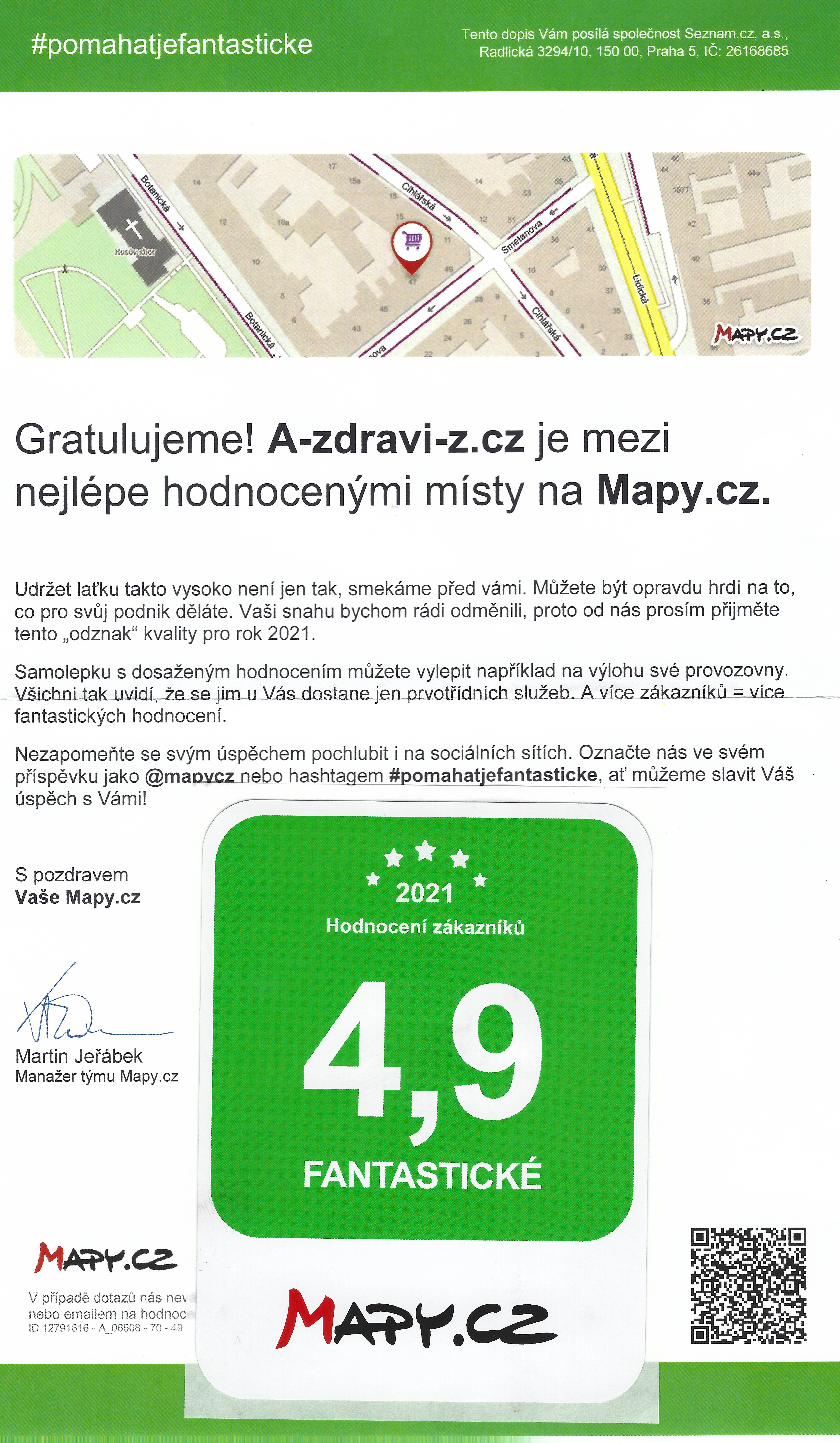 Hodnocení a-zdravi-z.cz od Mapy.cz