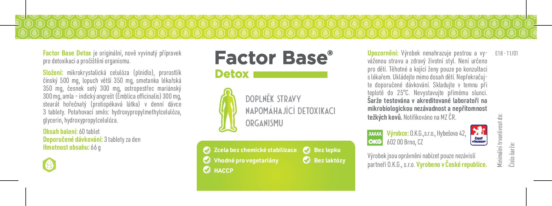 etiketa factor Base Detox