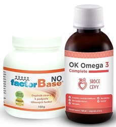 OKG Factor Base NO + Omega 3 Complete | Sada doplňků stravy pro podporu kardiovaskulární soustavy - srdce, cévy, žíly, krev...
