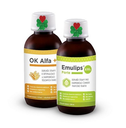 OKG OK Alfa+ 115 ml Emulips Forte XXL 120ml - sada harmonie trávení