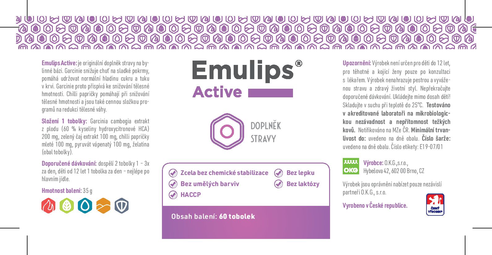 Etiketa Emulips Active